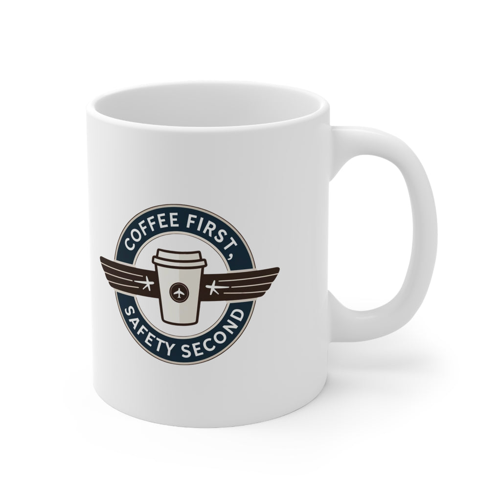 Kubek Coffee first, safety second ALPHA biały