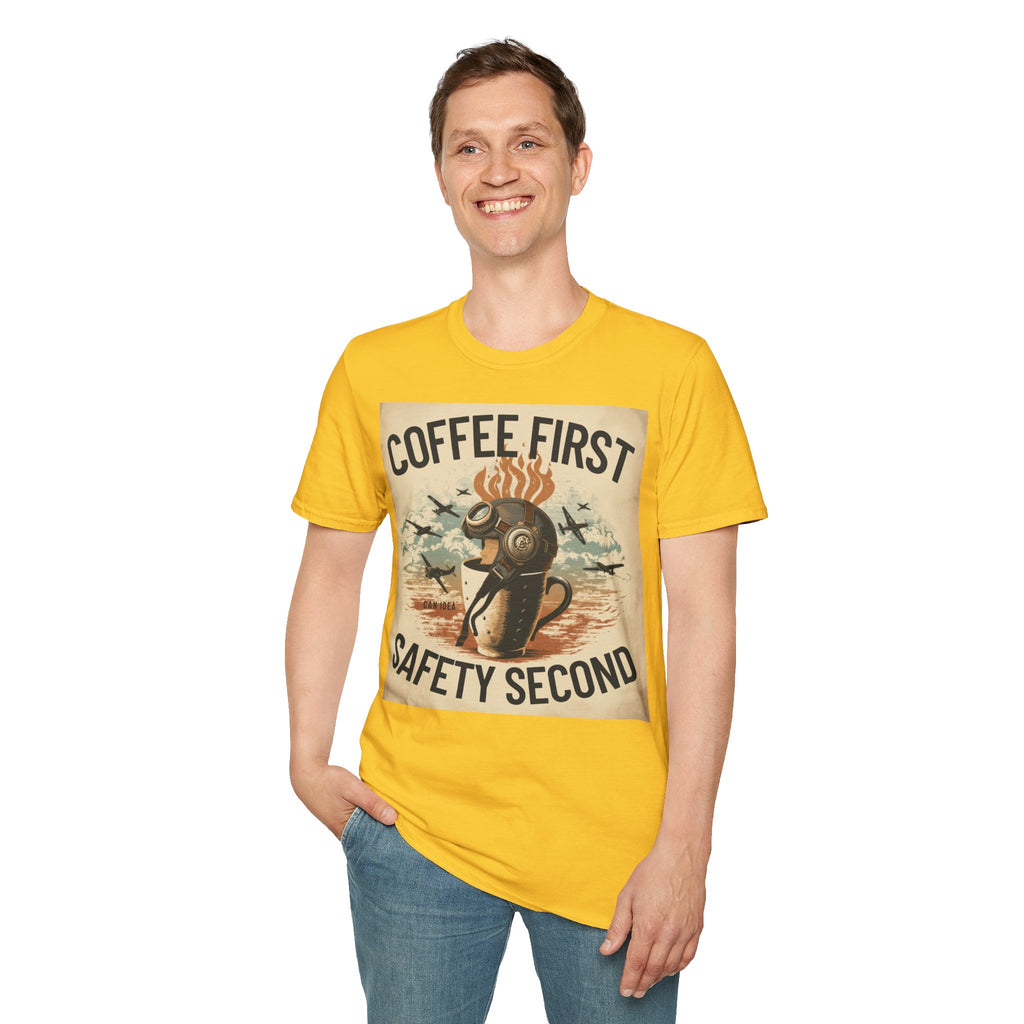 T-shirt Coffee first, safety second BRAVO