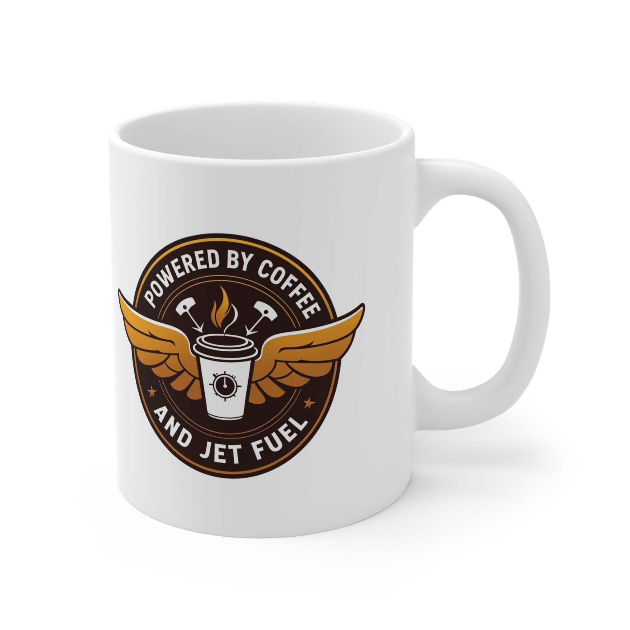 Kubek Powered by coffee and jet fuel