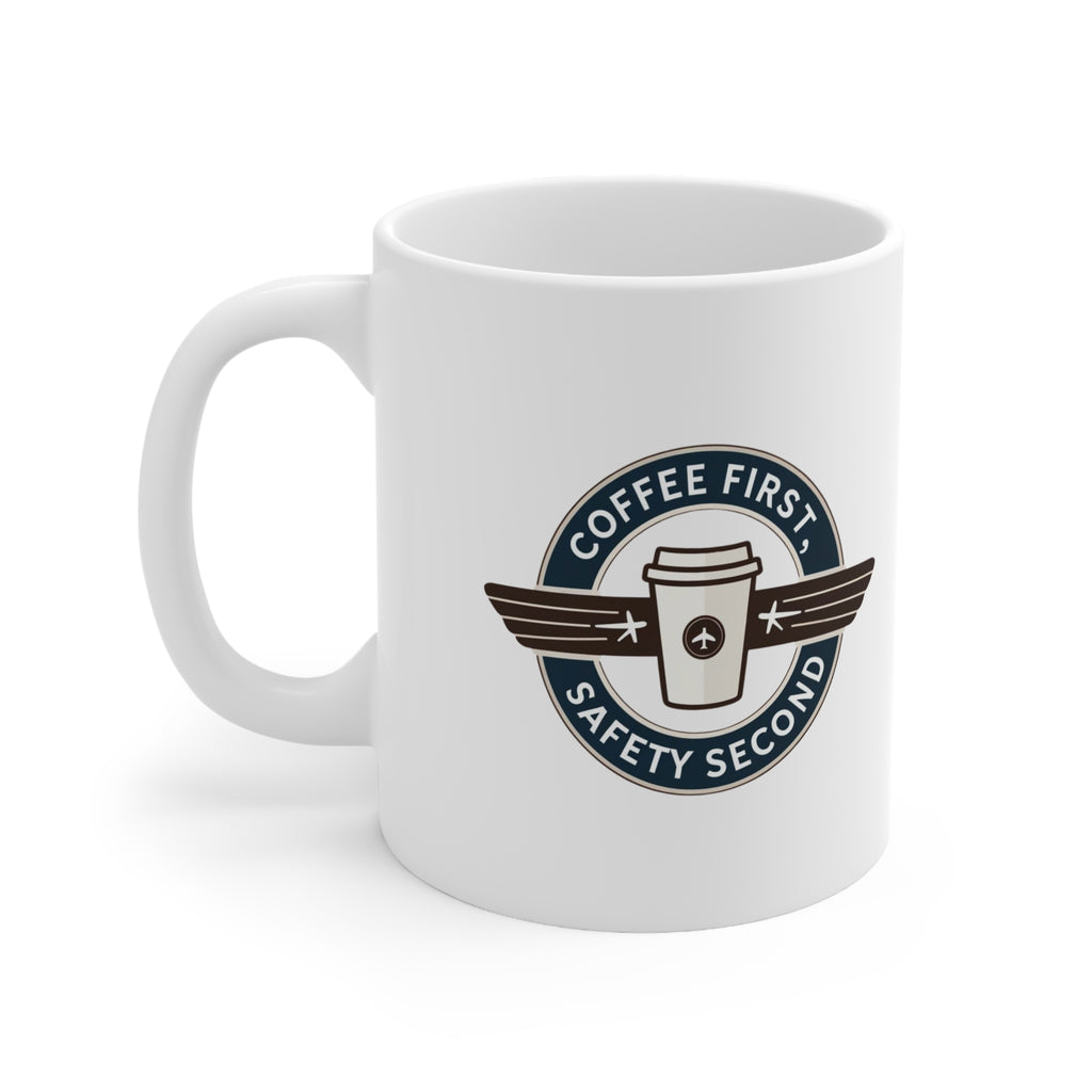 Kubek Coffee first, safety second ALPHA biały