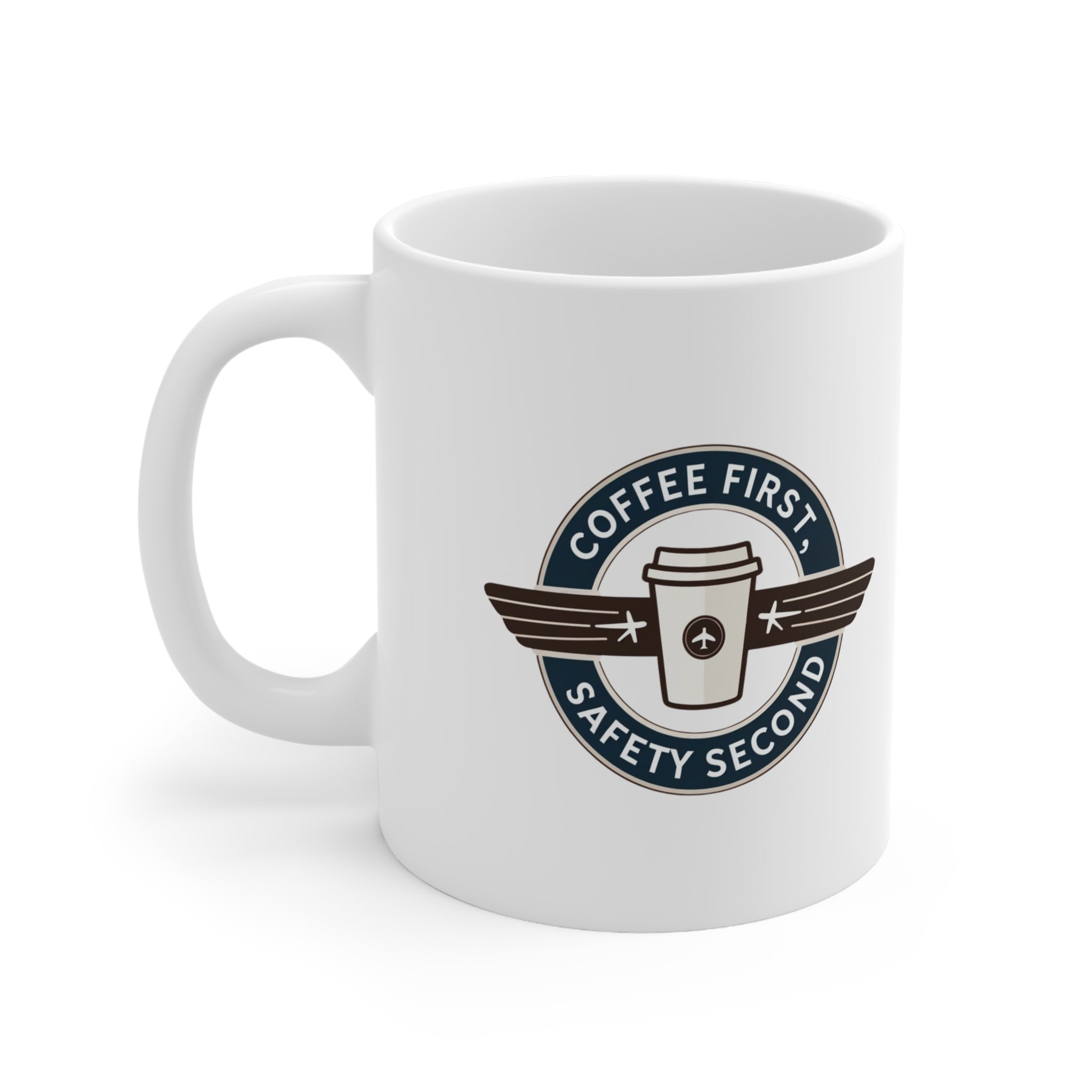 Kubek Coffee first, safety second ALPHA biały