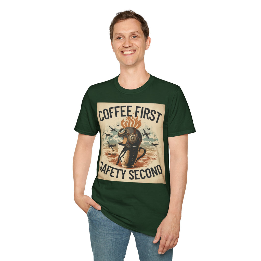 T-shirt Coffee first, safety second BRAVO