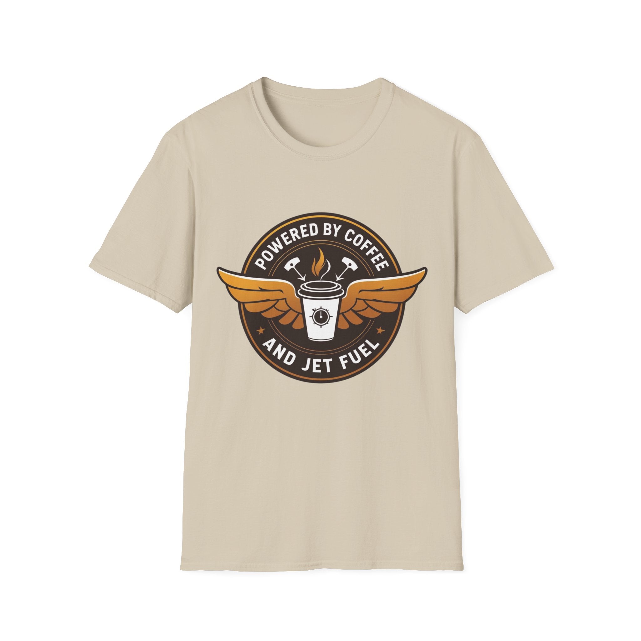 T-shirt Powered by coffee and jet fuel