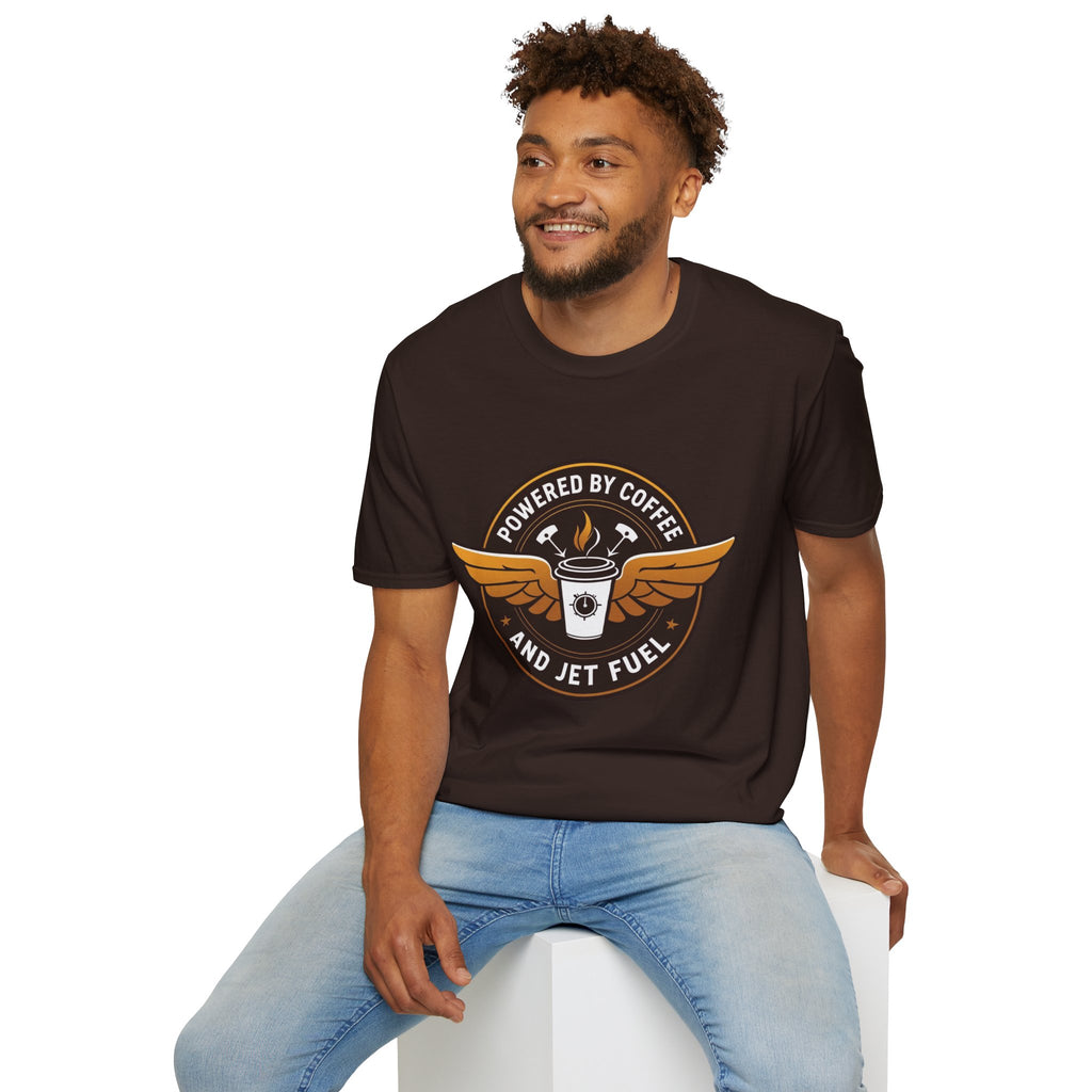 T-shirt Powered by coffee and jet fuel
