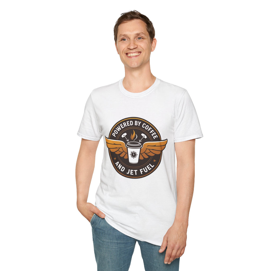 T-shirt Powered by coffee and jet fuel