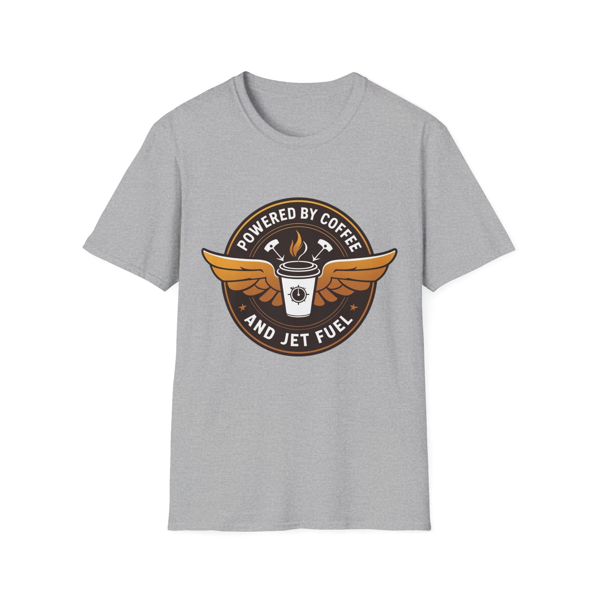 T-shirt Powered by coffee and jet fuel