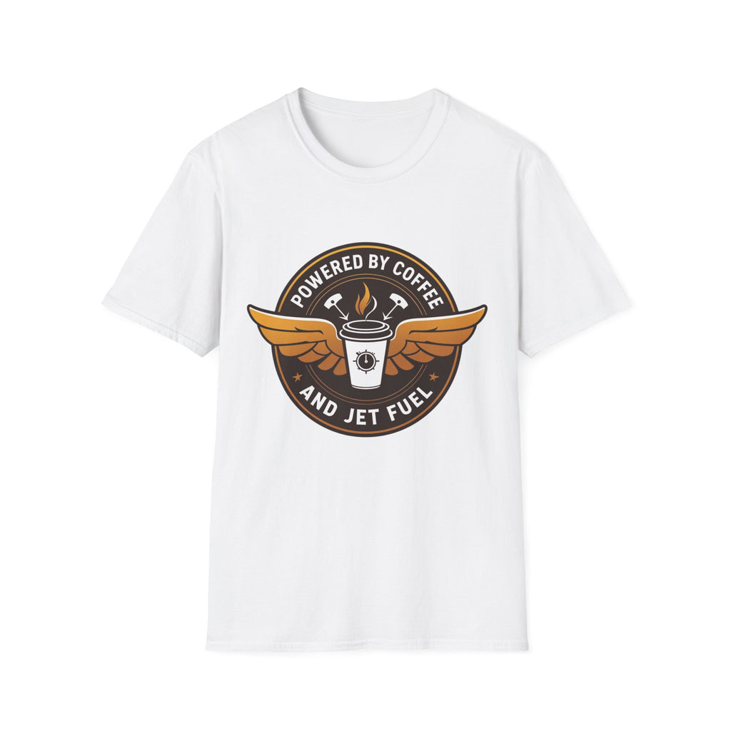 T-shirt Powered by coffee and jet fuel