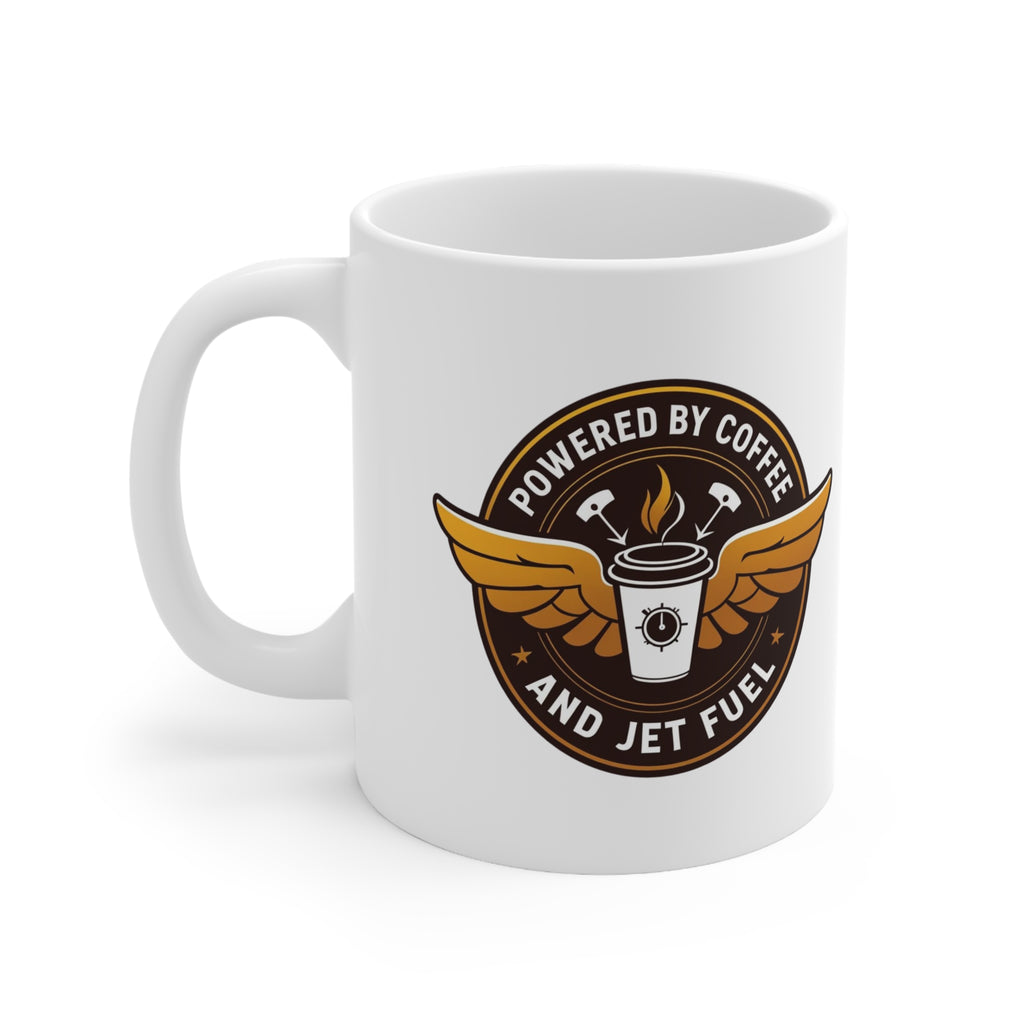 Kubek Powered by coffee and jet fuel