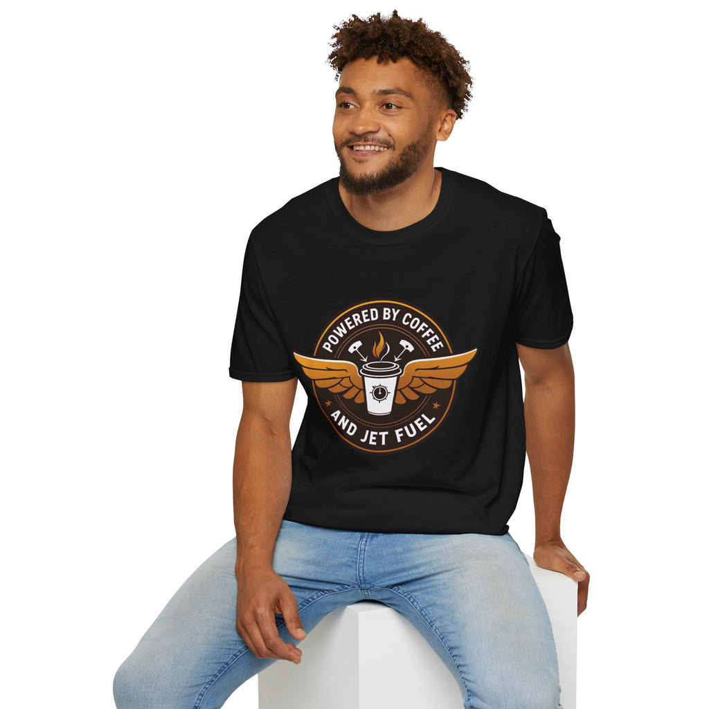 T-shirt Powered by coffee and jet fuel