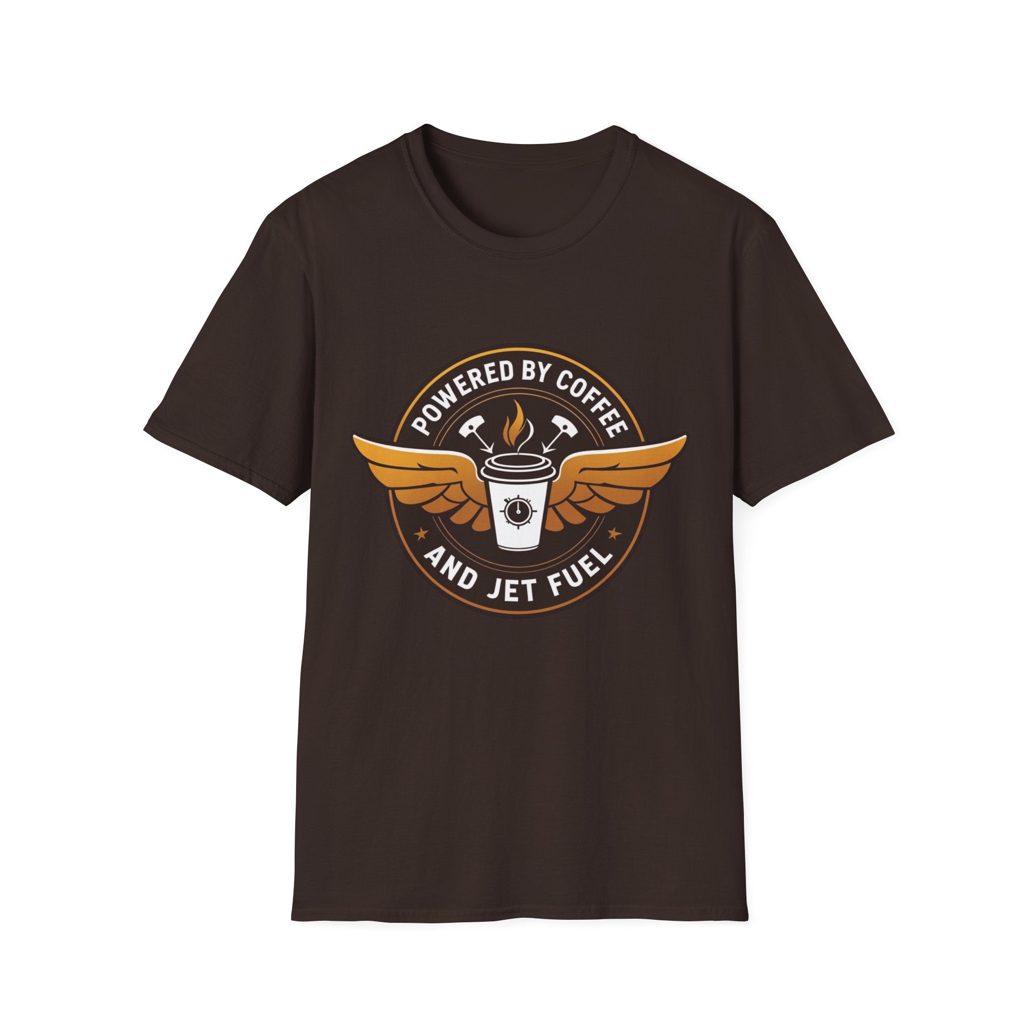 T-shirt Powered by coffee and jet fuel